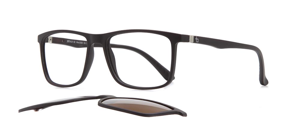 BENX FANTASIA Clipon Teenage Man Rectangular Full-Rimmed Ultem Polarize BXTR90 926-M119